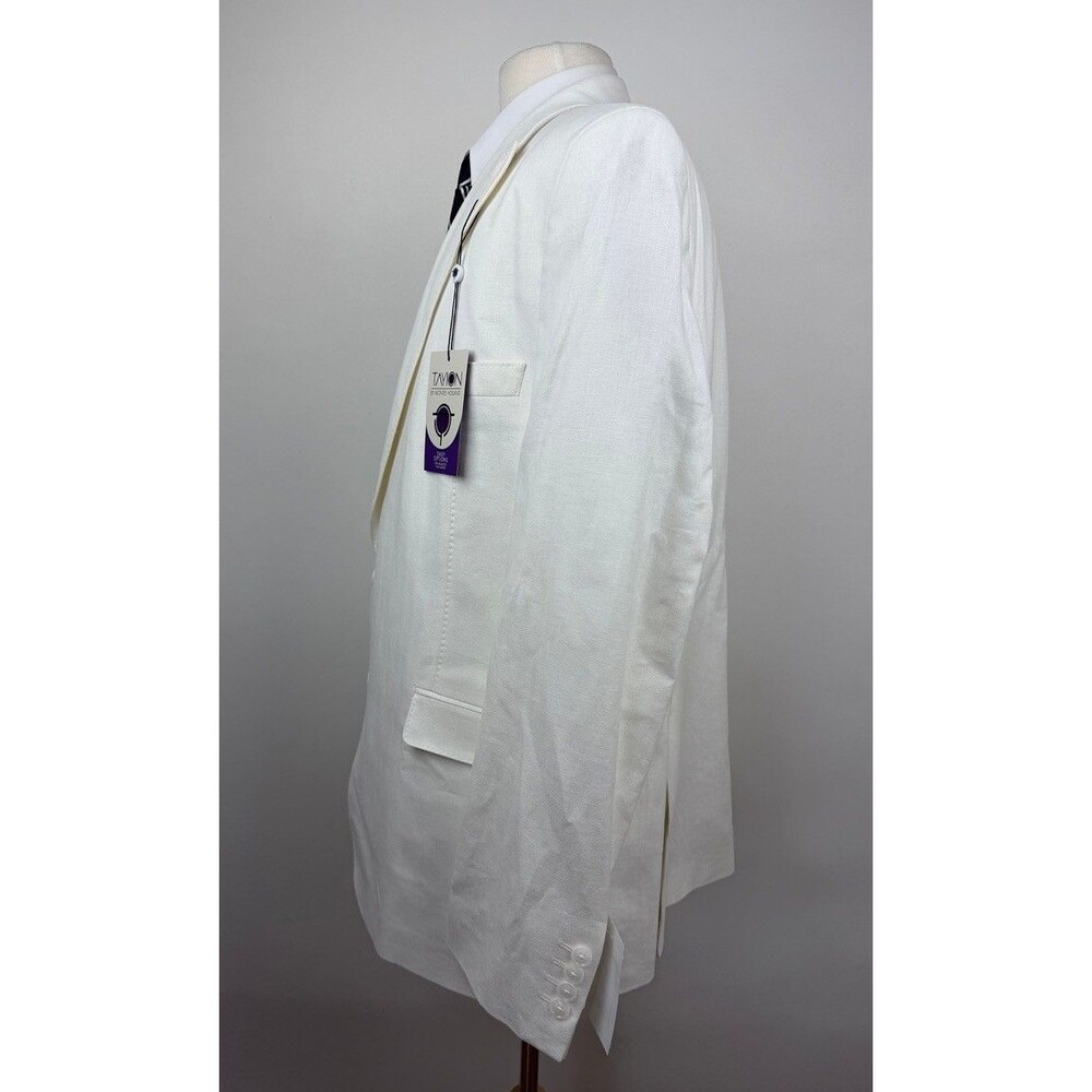 $360 NEW TAYION BY MONTEE HOLLAND Mens 46R White Blazer Sport Coat Suit Jacket - Picture 7 of 11